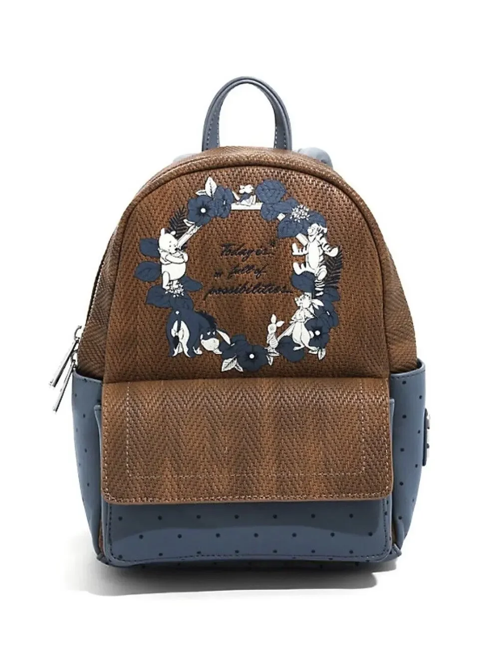 Loungefly Disney Winnie the Pooh Herringbone Today Possibilities Mini Backpack